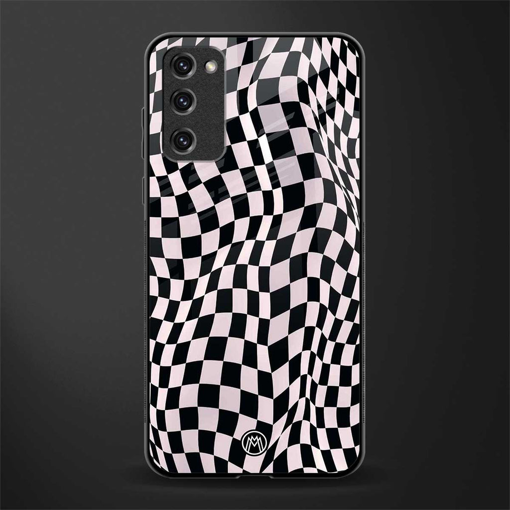 trippy b&w check pattern glass case for samsung galaxy s20 fe image