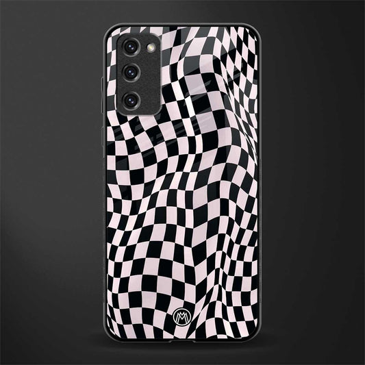 trippy b&w check pattern glass case for samsung galaxy s20 fe image