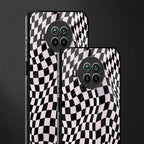 trippy b&w check pattern glass case for mi 10i image-2