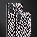 trippy b&w check pattern glass case for realme x7 image-2