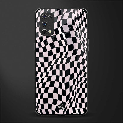 trippy b&w check pattern glass case for realme x7 pro image