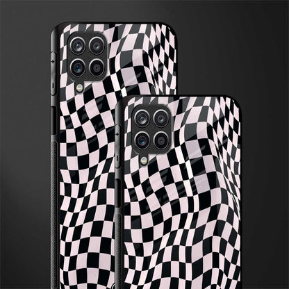 trippy b&w check pattern glass case for samsung galaxy m12 image-2
