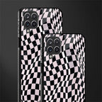 trippy b&w check pattern glass case for samsung galaxy a12 image-2
