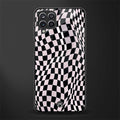 trippy b&w check pattern glass case for samsung galaxy a12 image