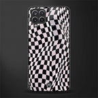 trippy b&w check pattern glass case for samsung galaxy a12 image