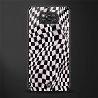 trippy b&w check pattern glass case for poco x3 image
