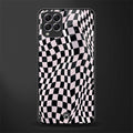 trippy b&w check pattern glass case for samsung galaxy f62 image