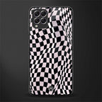 trippy b&w check pattern glass case for samsung galaxy f62 image