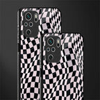 trippy b&w check pattern glass case for redmi note 10 image-2