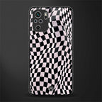 trippy b&w check pattern glass case for redmi note 10 image