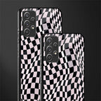 trippy b&w check pattern glass case for samsung galaxy a52 image-2