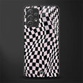 trippy b&w check pattern glass case for samsung galaxy a72 image