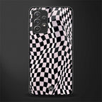trippy b&w check pattern glass case for samsung galaxy a52 image