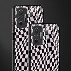 trippy b&w check pattern glass case for redmi note 10 pro image-2