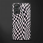 trippy b&w check pattern glass case for redmi note 10 pro image
