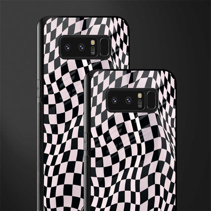 trippy b&w check pattern glass case for samsung galaxy note 8 image-2