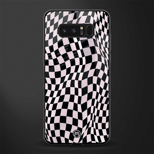 trippy b&w check pattern glass case for samsung galaxy note 8 image