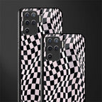 trippy b&w check pattern glass case for oppo f19 pro image-2