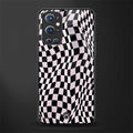 trippy b&w check pattern glass case for oneplus 9 pro image