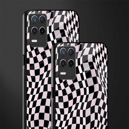 trippy b&w check pattern glass case for realme narzo 30 5g image-2