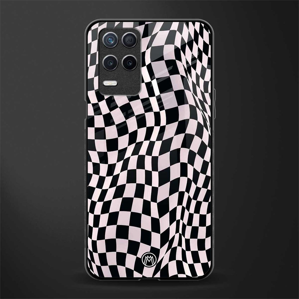 trippy b&w check pattern glass case for realme narzo 30 5g image