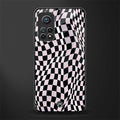 trippy b&w check pattern glass case for mi 10t 5g image