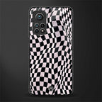 trippy b&w check pattern glass case for mi 10t 5g image
