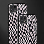 trippy b&w check pattern glass case for samsung galaxy a22 5g image-2