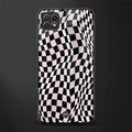 trippy b&w check pattern glass case for samsung galaxy a22 5g image