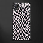 trippy b&w check pattern glass case for samsung galaxy a22 5g image