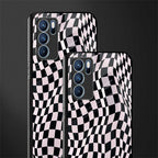 trippy b&w check pattern glass case for oppo reno6 pro 5g image-2