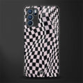 trippy b&w check pattern glass case for oppo reno6 pro 5g image