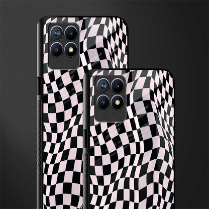 trippy b&w check pattern glass case for realme 8i image-2