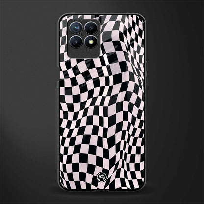 trippy b&w check pattern glass case for realme 8i image