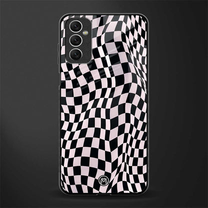 trippy b&w check pattern glass case for samsung galaxy m52 5g image