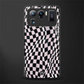 trippy b&w check pattern glass case for mi 11 ultra 5g image