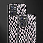 trippy b&w check pattern glass case for realme c35 image-2