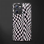 trippy b&w check pattern glass case for realme c35 image