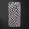trippy b&w check pattern glass case for iphone xr image