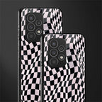 trippy b&w check pattern back phone cover | glass case for samsung galaxy a23