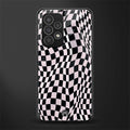 trippy b&w check pattern back phone cover | glass case for samsung galaxy a23