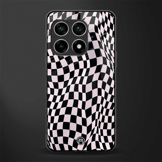 trippy b&w check pattern glass case for oneplus 10 pro 5g image