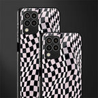 trippy b&w check pattern back phone cover | glass case for samsung galaxy m33 5g