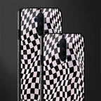 trippy b&w check pattern glass case for oneplus 7t pro image-2