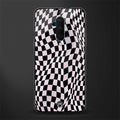 trippy b&w check pattern glass case for oneplus 7t pro image