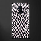 trippy b&w check pattern glass case for oneplus 7t pro image