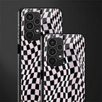 trippy b&w check pattern back phone cover | glass case for samsung galaxy a13 4g