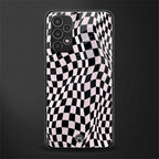 trippy b&w check pattern back phone cover | glass case for samsung galaxy a13 4g