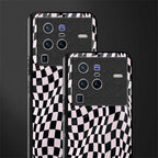 trippy b&w check pattern glass case for vivo x80 pro 5g image-2