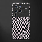 trippy b&w check pattern glass case for vivo x80 pro 5g image
